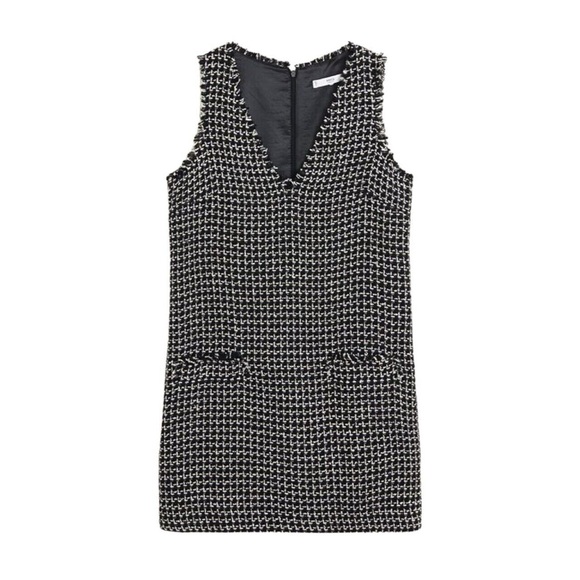 Mango Dresses & Skirts - Mango Black and White Sheath V-Neck Mini Dress